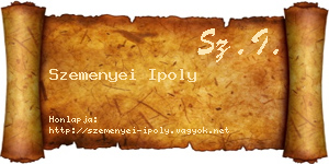 Szemenyei Ipoly névjegykártya
